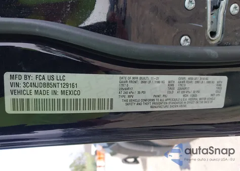 2022 Jeep Compass Latitude 4X4 from USA, damaged, VIN 3C4NJDBB5NT129161